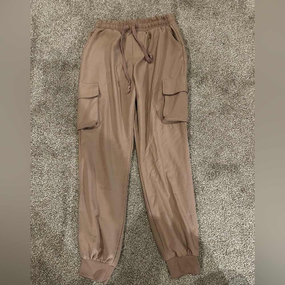 Brown Cargo Jogger Pants